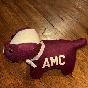 Collegiate vintage AMC stuffed felt  bull dog
